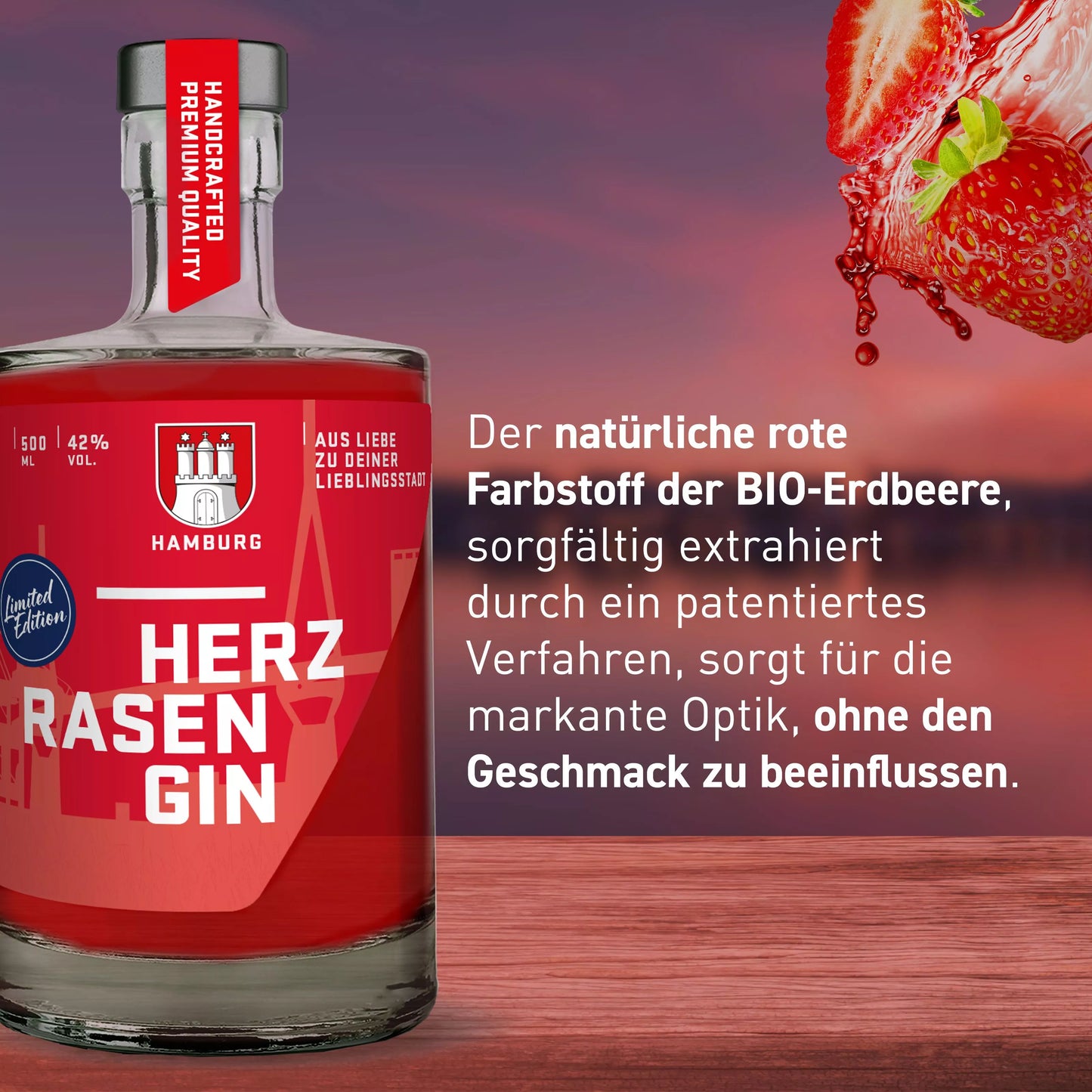 Hamburg Gin Rote Edition 0,5 l – Limited Edition