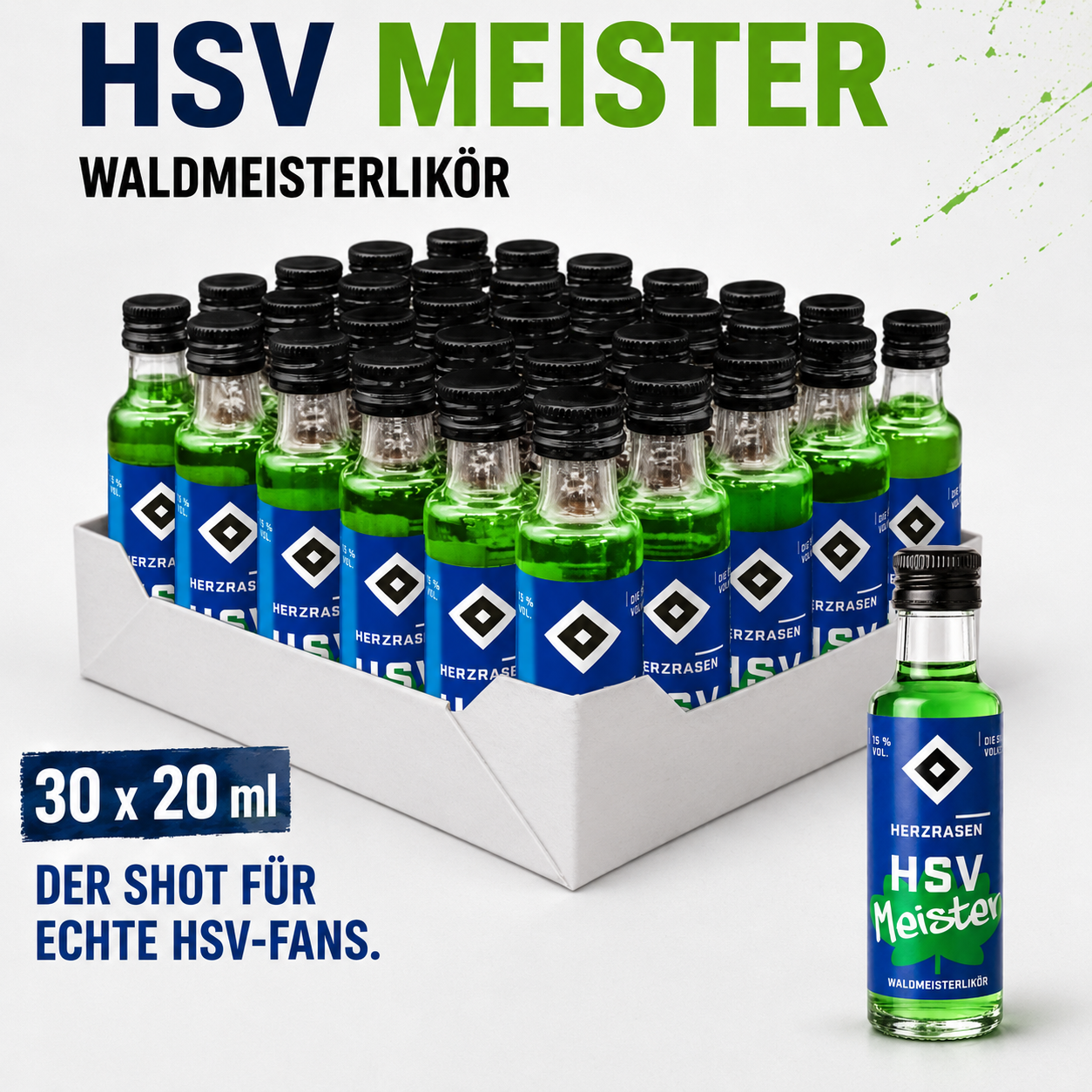 HSV Meister 30× 0,02 l - Waldmeisterlikör Tray