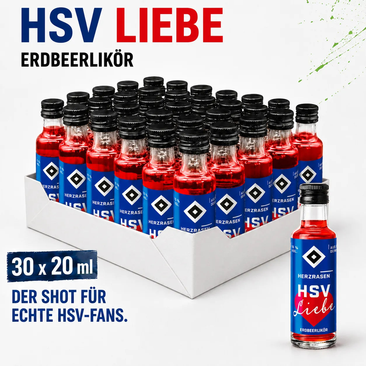HSV Liebe 30× 0,02 l - Erdbeerlikör Tray