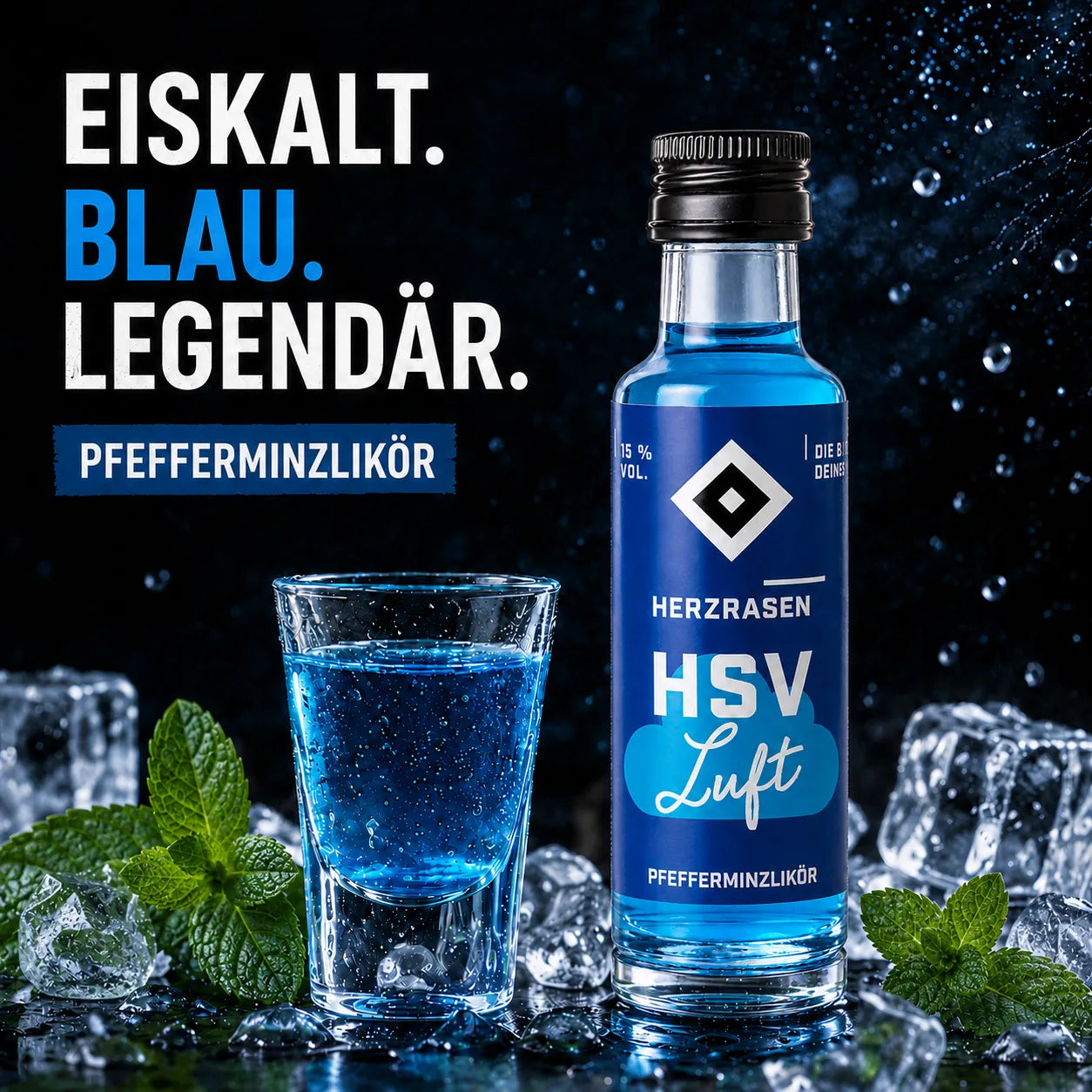 HSV Luft 30× 0,02 l - Pfefferminzlikör Tray