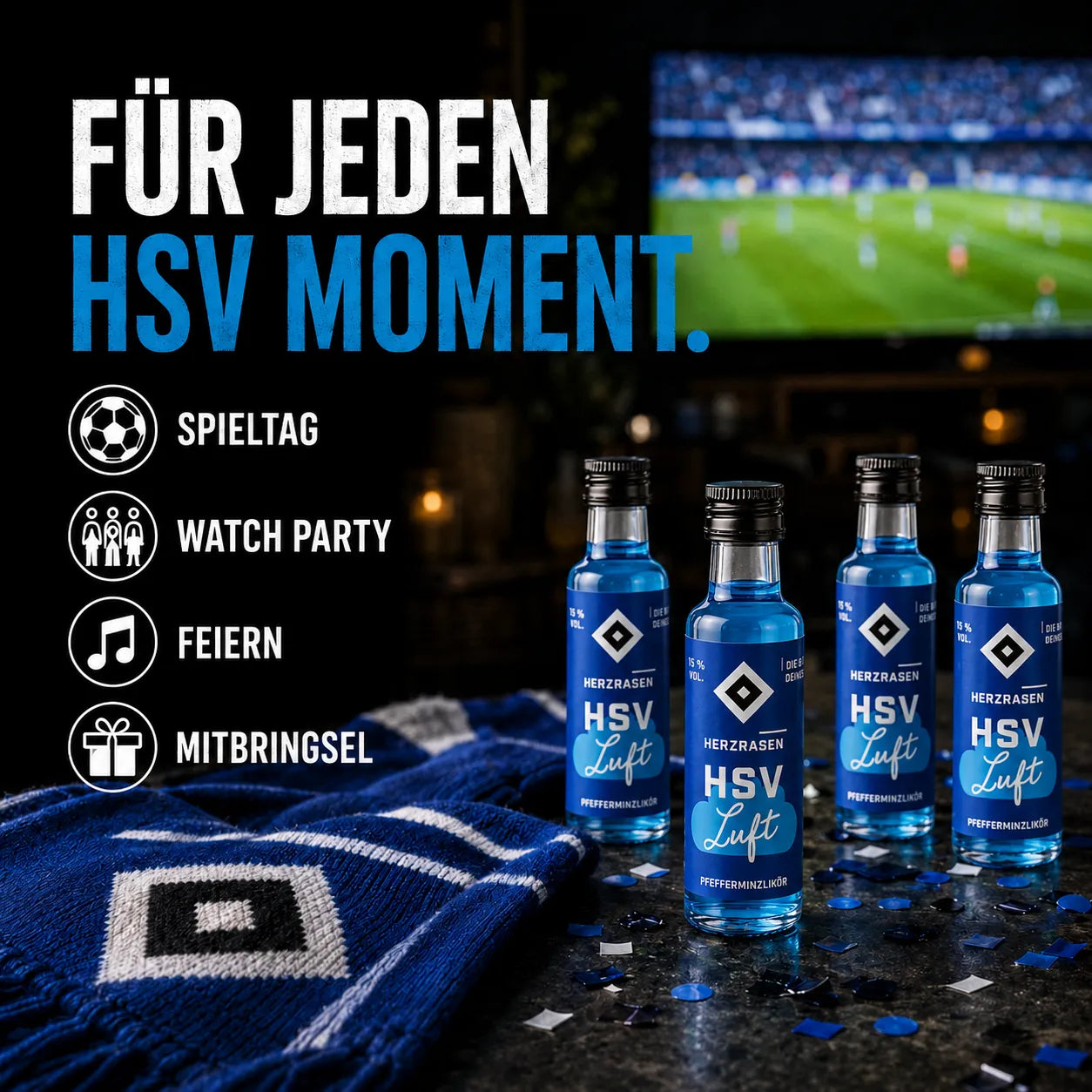 HSV Luft 30× 0,02 l - Pfefferminzlikör Tray