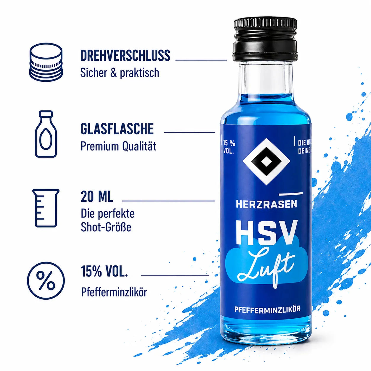 HSV Luft 30× 0,02 l - Pfefferminzlikör Tray
