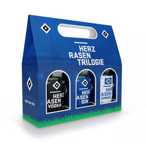 HSV Trilogie Set – 3× 0,1 l Gin, Vodka, Kümmel in Geschenkbox