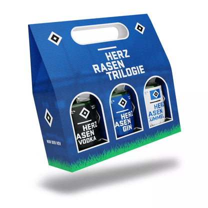 HSV Trilogie Set – 3× 0,1 l Gin, Vodka, Kümmel in Geschenkbox