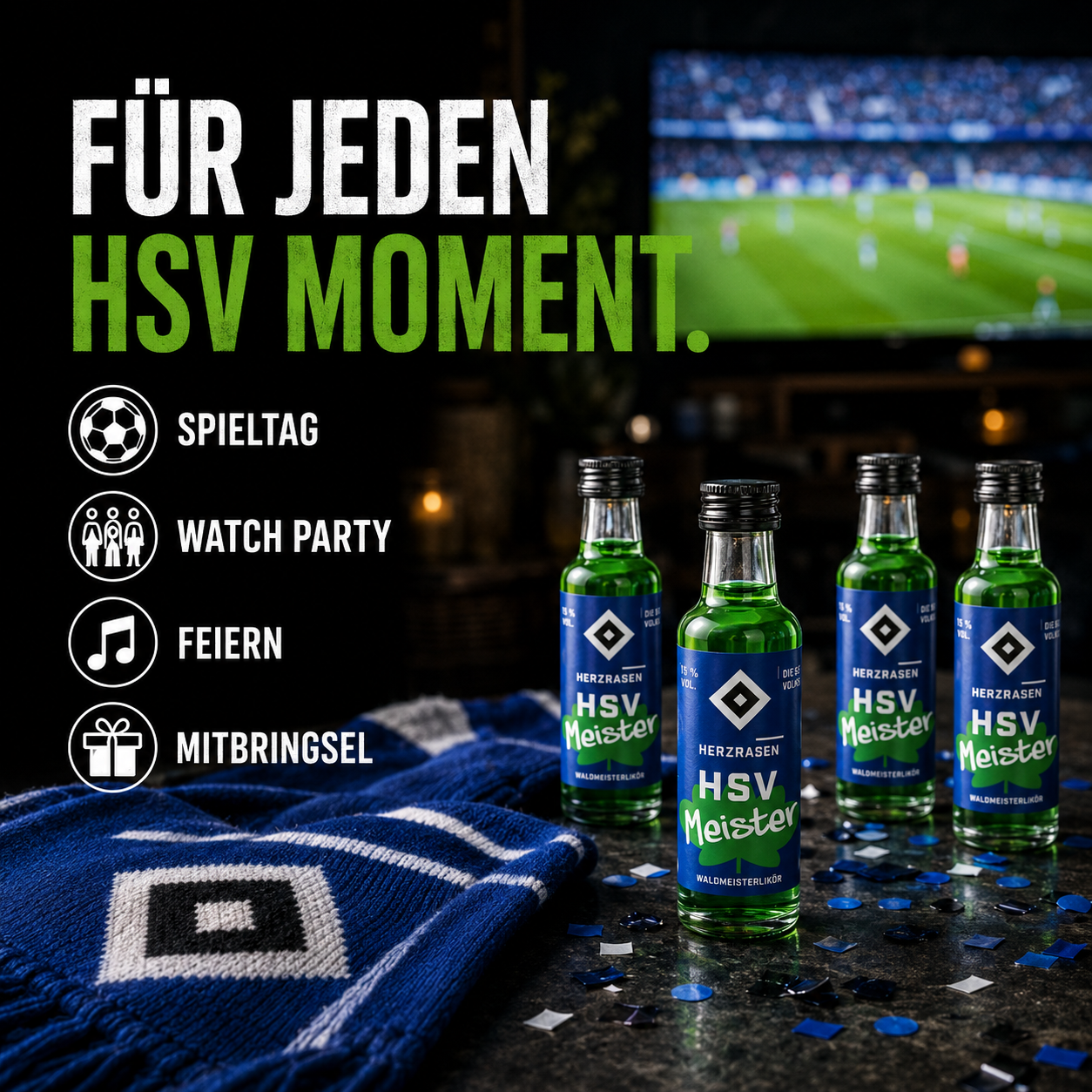 HSV Meister 30× 0,02 l - Waldmeisterlikör Tray